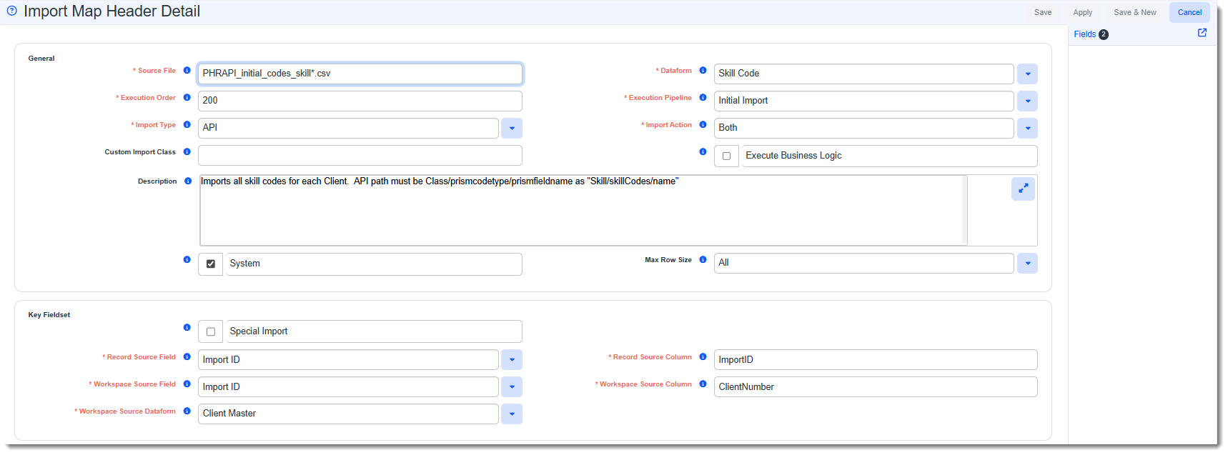 Employee Benefits Import Map Header for Ongoing Imports