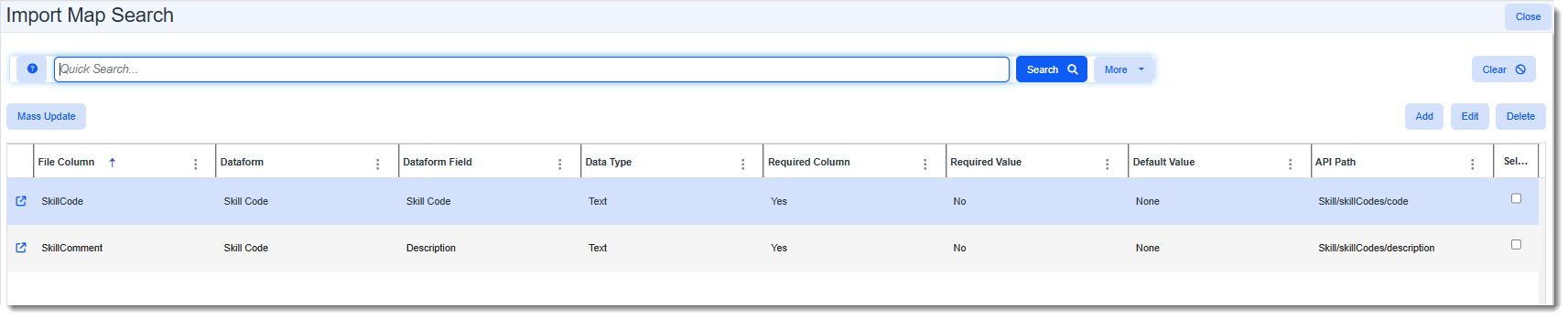 Employee Benefits Detail Dataform Fields